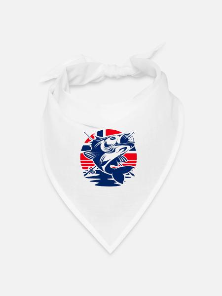 Norwegen Angeln Angler Fischen - Bandana Dreieckstuch - Weiß