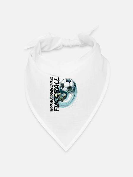 Dynamischer Fußball und Fußballschuh - Bandana Dreieckstuch - Weiß