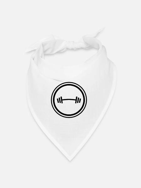 Hantel Gewichte Fitness - Bandana Dreieckstuch - Weiß