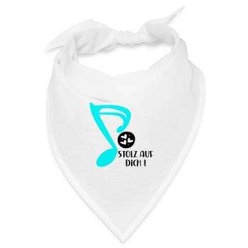 STOLZ AUF MUSIKERIN - MUSIKNOTE MUSIKINSTRUMENTE - Bandana Dreieckstuch - Weiß - Vorne