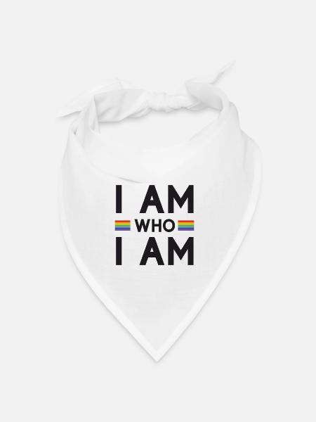 Pride Month - Ich bin, wer ich bin - LGBTQ+ - Bandana Dreieckstuch - Weiß