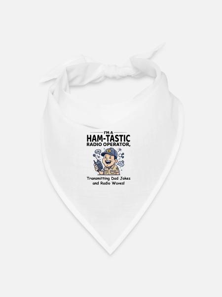 Glücklicher Amateurfunker mit Mikrofon - Bandana Dreieckstuch - Weiß