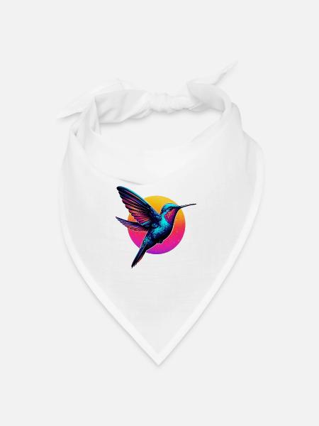 Kolibri - Bandana Dreieckstuch - Weiß