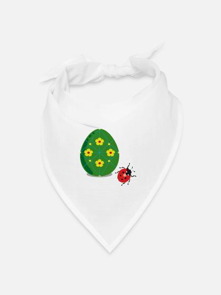 Osterei mit Marienkäfer - Bandana Dreieckstuch - Weiß