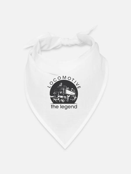 alte Lok Zug Bahn Sächsiche Bahn Symbol Logo - Bandana Dreieckstuch - Weiß
