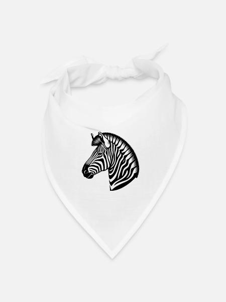 Zebra - Bandana Dreieckstuch - Weiß