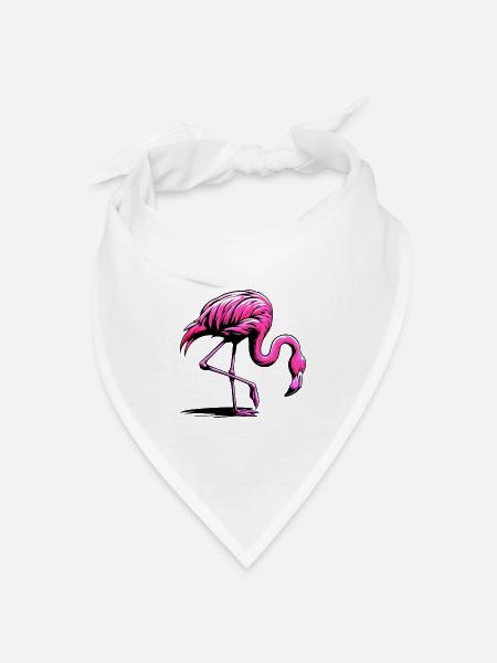 Flamingo - Bandana Dreieckstuch - Weiß