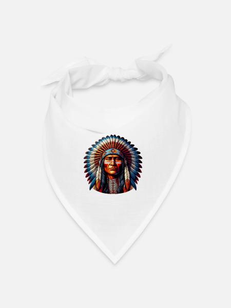 Amerikanisch, Indianer, Amerikaner - Bandana Dreieckstuch - Weiß