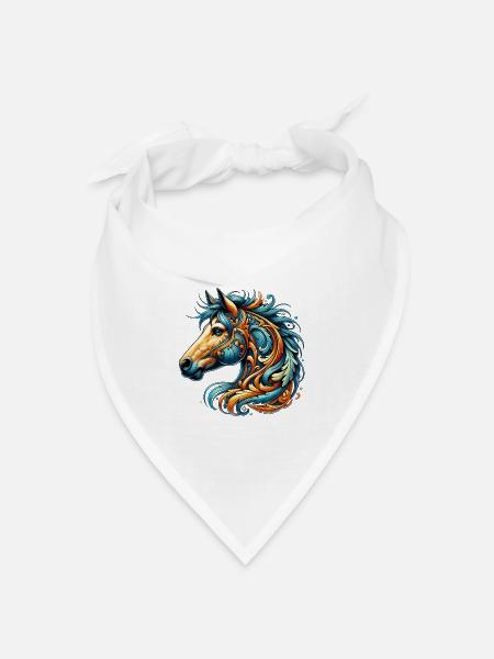 Pferd - Bandana Dreieckstuch - Weiß