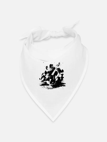 Geige - Bandana Dreieckstuch - Weiß