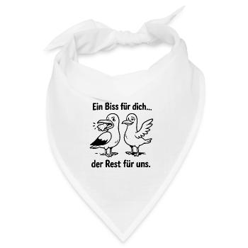 Ein Biss für dich der Rest für uns! - Bandana Dreieckstuch - Weiß - Vorne
