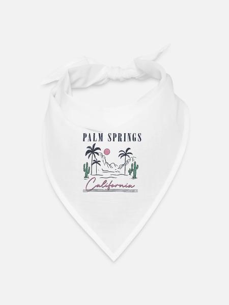 Palm Springs, Kalifornien Landschaftsgestaltung - Bandana Dreieckstuch - Weiß