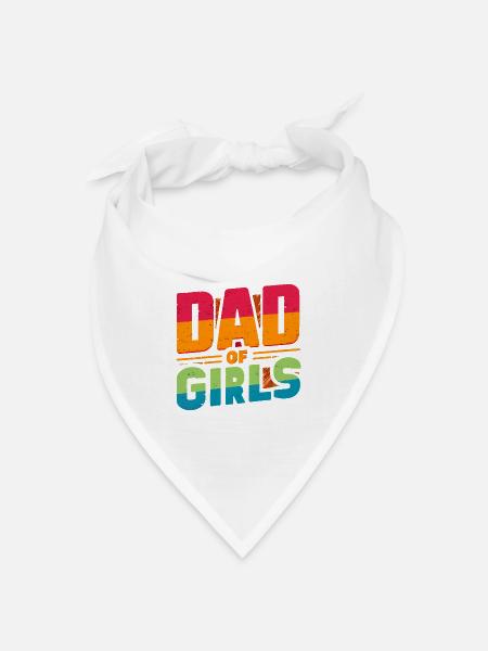 Vater von Mädchen Regenbogen, Väter - Bandana Dreieckstuch - Weiß