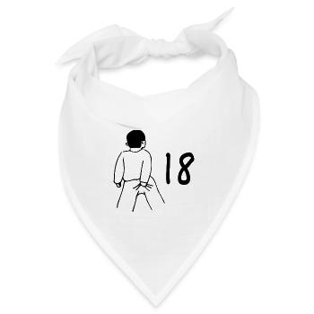 18. Geburtstag - 18 Jahre Alt - Bandana Dreieckstuch - Weiß - Vorne