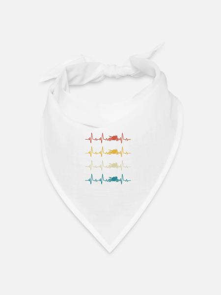 Biker Retro Heartbeat Moto Motorrad - Bandana Dreieckstuch - Weiß