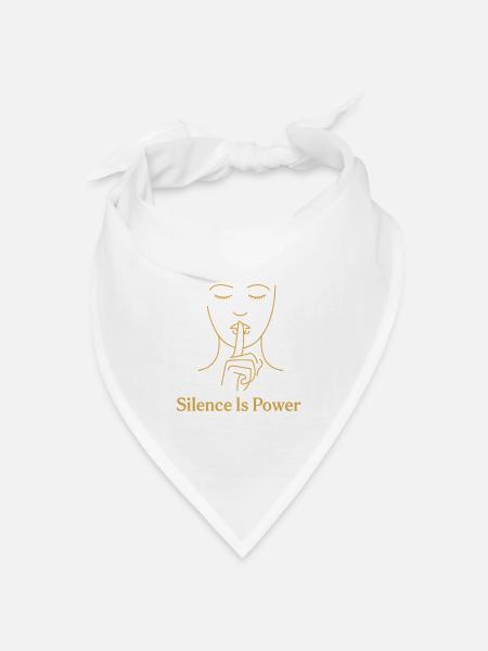 Stille ist Kraft - Goldene Linie - Bandana Dreieckstuch - Weiß