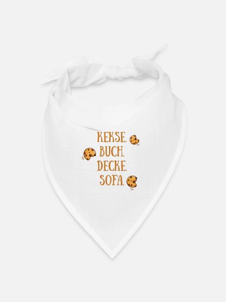 Kekse Buch Decke Sofa - Bandana Dreieckstuch - Weiß
