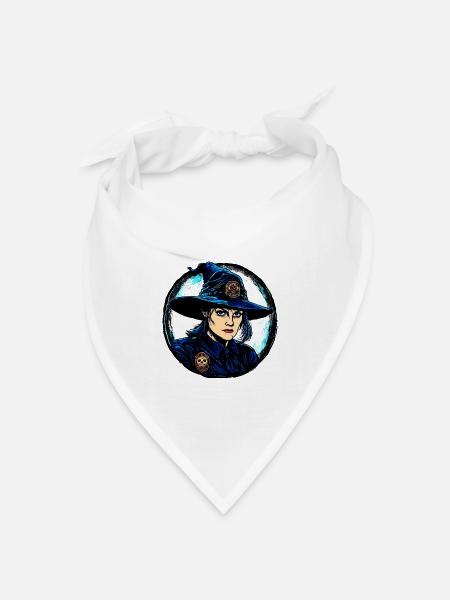 Hexen Polizistin - Bandana Dreieckstuch - Weiß