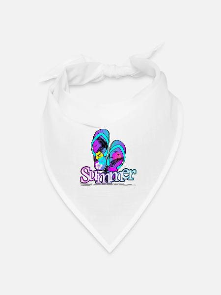 Sommer Flipflop - Bandana Dreieckstuch - Weiß