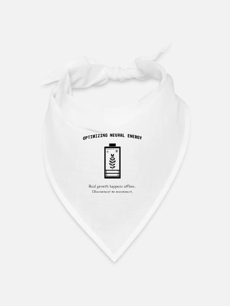 Neural Energy Backprint – Minimalist Aesthetic - Bandana Dreieckstuch - Weiß
