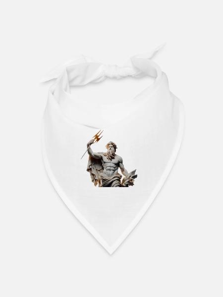 Zeus Donnergott Statue - Bandana Dreieckstuch - Weiß