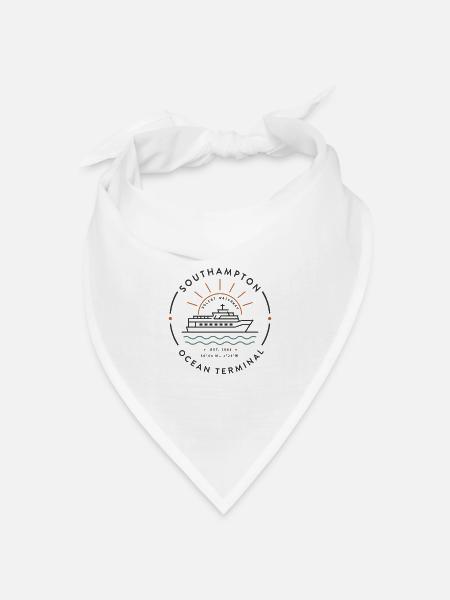 Southampton Ocean Terminal Maritime Abzeichen - Bandana Dreieckstuch - Weiß
