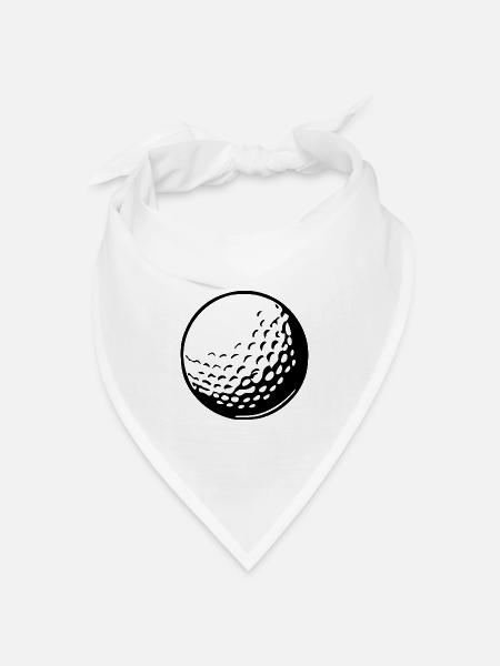 Golfball Golf spielen Geschenk Golfspieler - Bandana Dreieckstuch - Weiß