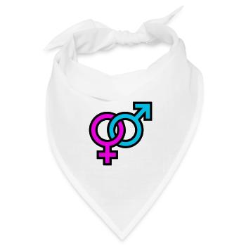 Gender Symbole Grafik - Bandana Dreieckstuch - Weiß - Vorne