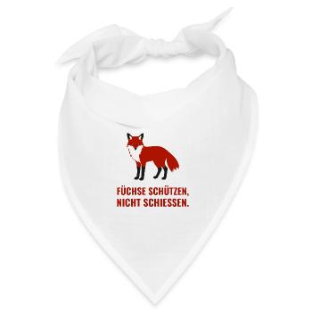 Füchse schützen, nicht schiessen - Bandana Dreieckstuch - Weiß - Vorne