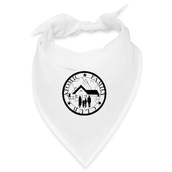 Atomic Family – Rotes Vintage-Propagandaemblem und - Bandana Dreieckstuch - Weiß - Vorne