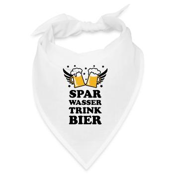49 Spar Wasser trink Bier Spruch Sprüche - Bandana Dreieckstuch - Weiß - Vorne