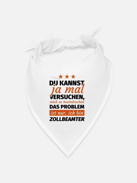 Zollbeamter - Bandana Dreieckstuch - Weiß