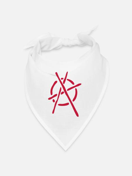 anarchy logo stencil - Bandana Dreieckstuch - Weiß