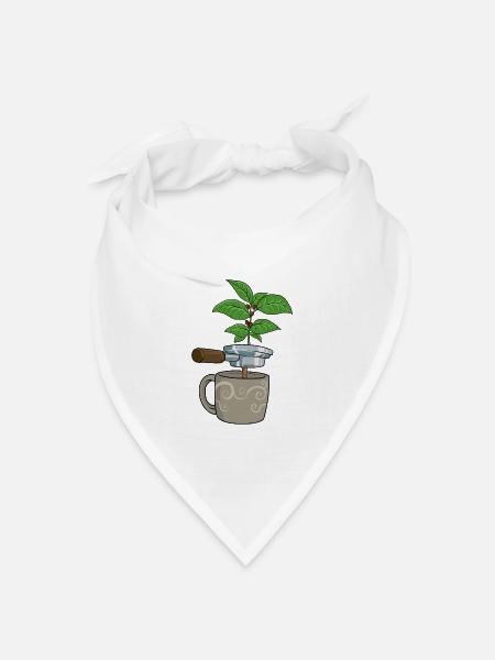 Kaffeemaschine Bohne Pflanze Kaffee Heiß Geschenk - Bandana Dreieckstuch - Weiß