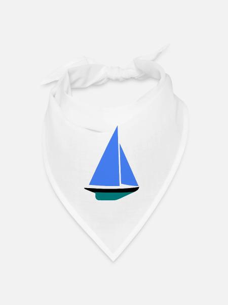 Segelboot - Bandana Dreieckstuch - Weiß