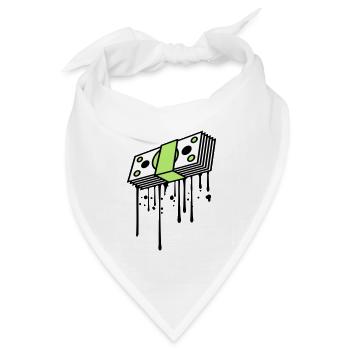 tropfen graffiti geldscheine buendel dollar gettin - Bandana Dreieckstuch - Weiß - Vorne