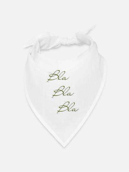 Bla Bla Dreifach Grüner Script - Bandana Dreieckstuch - Weiß