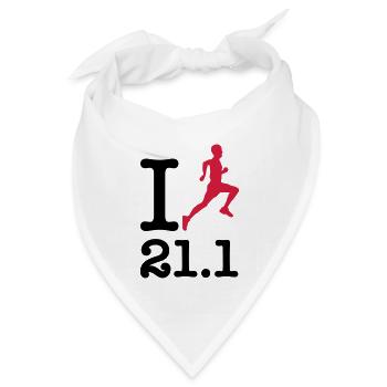 I Run 21.1 KM (Half Marathon Distance) - Bandana Dreieckstuch - Weiß - Vorne