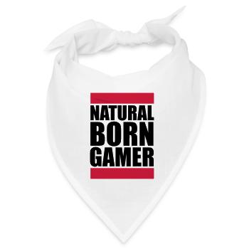 Natural Born Gamer Logo - Bandana Dreieckstuch - Weiß - Vorne