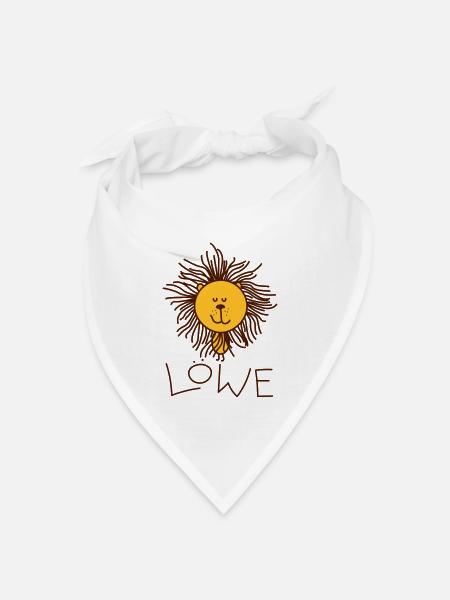 Lustiger Löwe - Bandana Dreieckstuch - Weiß
