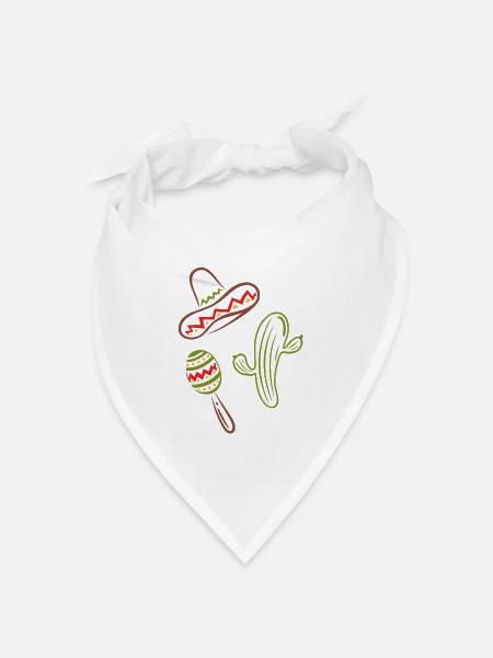 Mexiko Cinco De Mayo Kaktus Sombrero - Bandana Dreieckstuch - Weiß