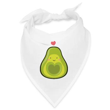 Avocado Love Couple Valentinstag (Part2) - Bandana Dreieckstuch - Weiß - Vorne