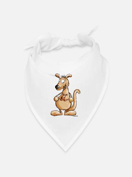 Känguru und Baby - Kängurus - Babys - Wildtier - Bandana Dreieckstuch - Weiß