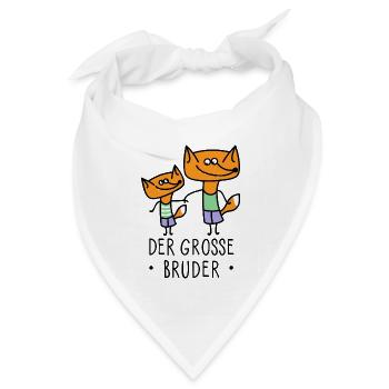 Der große Bruder - Bandana Dreieckstuch - Weiß - Vorne