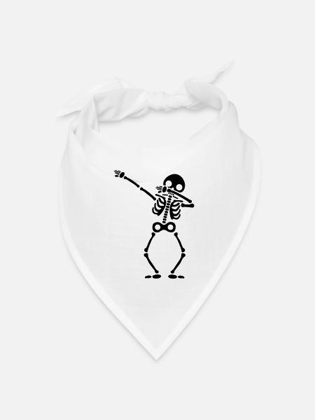 Skelett dab - Bandana Dreieckstuch - Weiß