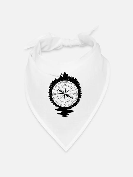 Kompass not all who wander are lost - Bandana Dreieckstuch - Weiß