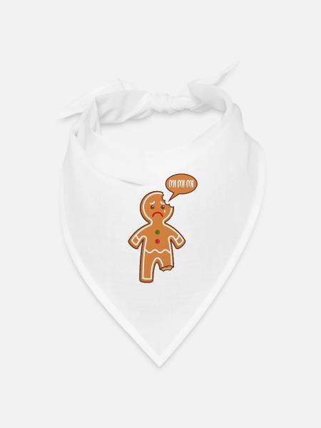 Lebkuchenmann Mi Mi Mi Mimimi Lustige Sprüche - Bandana Dreieckstuch - Weiß