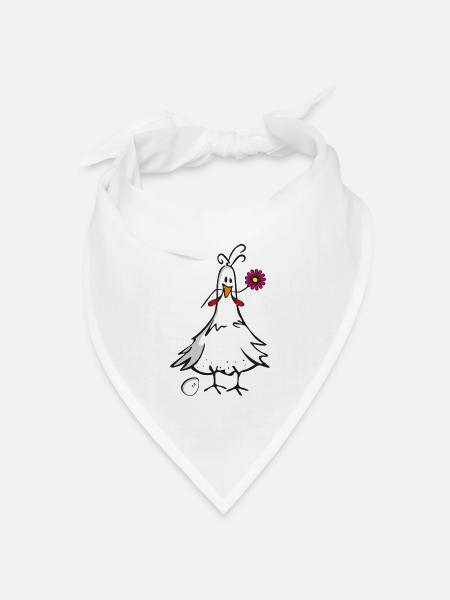 Huhn - Bandana Dreieckstuch - Weiß