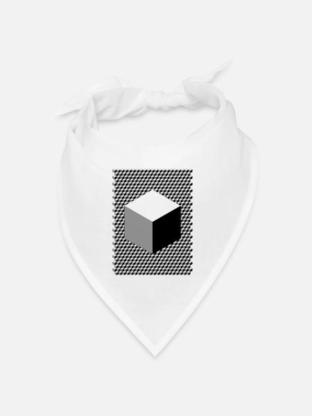 Würfel2 - Bandana Dreieckstuch - Weiß