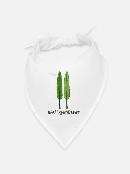 Blattgeflüster | Pflanze | Pflanze | Geschenk - Bandana Dreieckstuch - Weiß